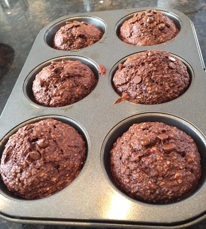 High Protein Chocolate Banana Muffins