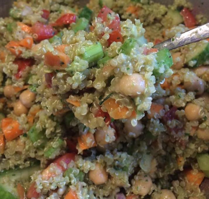 Quinoa & Chickpea Salad with Avocado Dressing