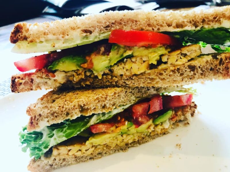 Smoky Tempeh, Lettuce, Avocado and Tomato Sandwich (TLAT)